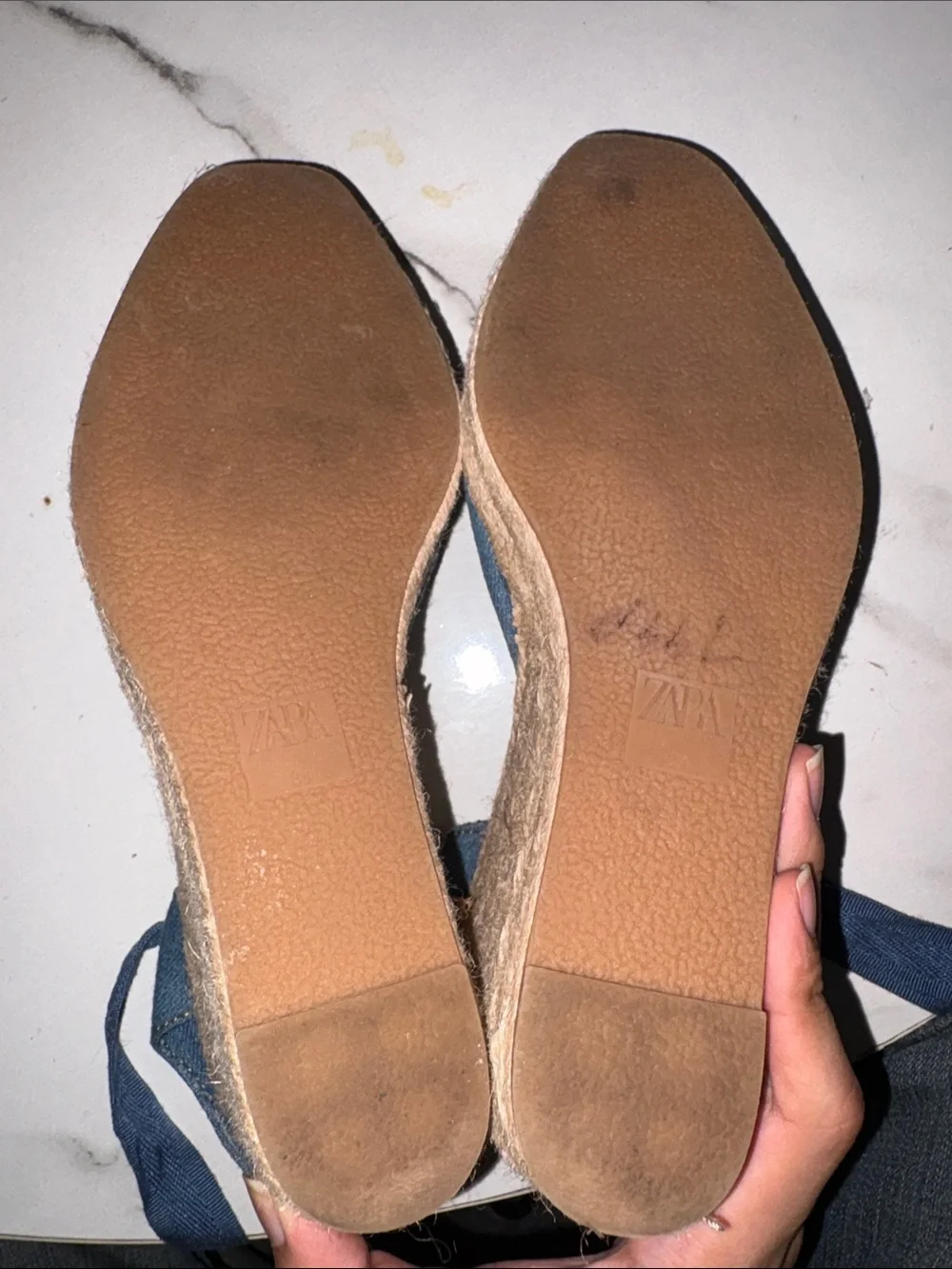 Zara Blue Denim Lace-Up Espadrille